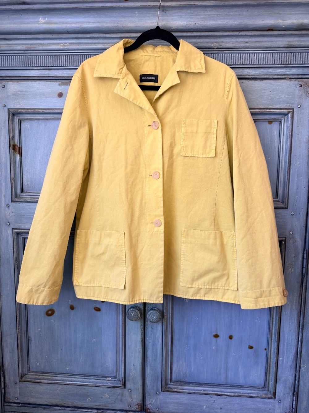 Jil Sander Cotton Jacket Size 38 in Pale Yellow